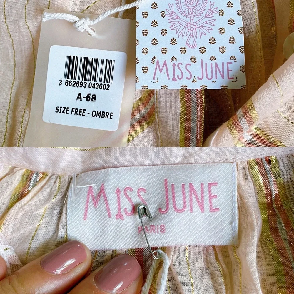 🩵 MISS JUNE PEACH BLUE OMBRÉ COLLARED LOOSE FIT MINI DRESS! (no belt) - Picture 16 of 16